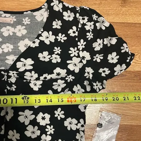 SO floral v-neck button front daisy 90s girly dress y2k coquette sz medium nwt - Picture 7 of 9